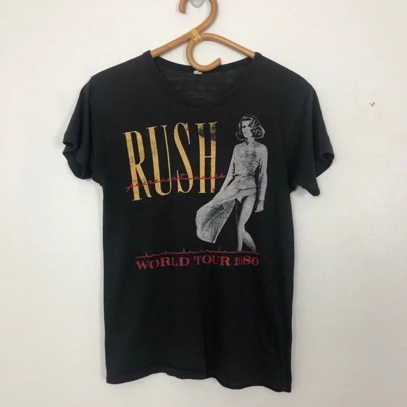 Vintage Unisex Rush World Tour 1980 Tee ShirtM